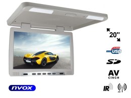 Monitor podwieszany podsufitowy LCD 20cali cali LED IR FM USB SD... (NVOX RF2090U GR)