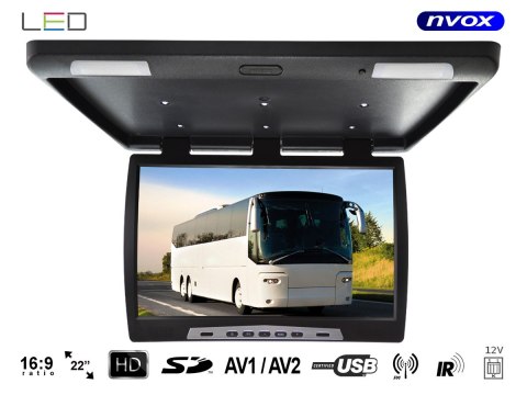 Monitor podwieszany podsufitowy LCD 22cali cale LED USB SD IR FM 12V 24V... (NVOX RF 2289U BL 24 Monitor podwieszany podsufitowy LCD 22cali cale LED USB SD IR FM 12V 24V... (NVOX RF 2289U BL 24