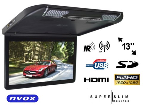 Monitor samochodowy podwieszany podsufitowy LCD 13cali cali HDMI USB SD... (NVOX VRF1343U BL) Monitor samochodowy podwieszany podsufitowy LCD 13cali cali HDMI USB SD... (NVOX VRF1343U BL)