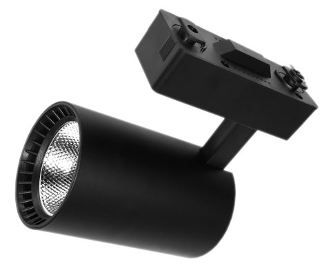 Lampa sklepowa led reflektor szynowy jednofazowy czarny 30w 2250 lm światło ciepłe 3000k Lampa sklepowa led reflektor szynowy jednofazowy czarny 30w 2250 lm światło ciepłe 3000k