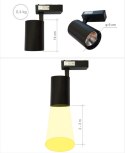 Lampa sklepowa led reflektor szynowy jednofazowy czarny 30w 2250 lm światło ciepłe 3000k