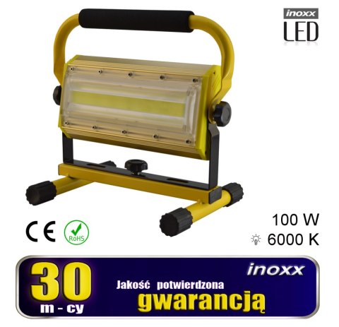 Naświetlacz przenośny led 100w 6000k aku/ 230v Naświetlacz przenośny led 100w 6000k aku/ 230v
