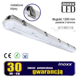Oprawa hermetyczna przemysłowa ip65 led 2x120cm t8 g13 dwustronnie zasilana