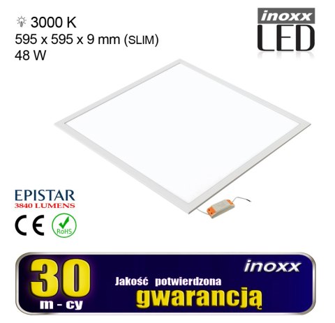Panel led 60x60 48w lampa sufitowa kaseton 3000k ciepły Panel led 60x60 48w lampa sufitowa kaseton 3000k ciepły