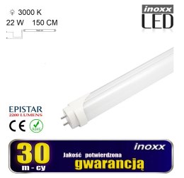 Świetlówka led 150cm 22w 3000k t8 jednostronna ciepła