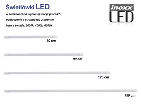 Świetlówka led 150cm 22w t8 6000k g13 zimna przezroczysta Świetlówka led 150cm 22w t8 6000k g13 zimna przezroczysta