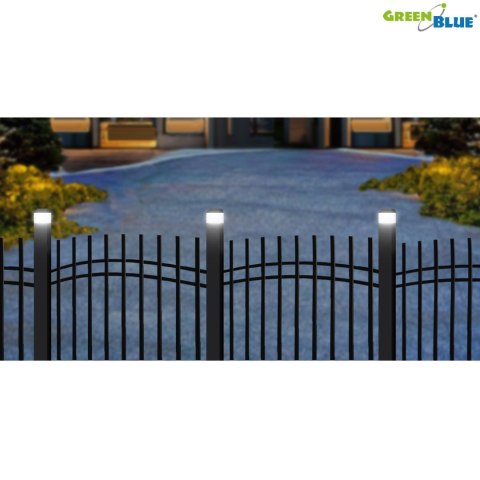 Lampa solarna LED na słupek GreenBlue, 60x60mm, daszek kopertowy, GB126 Lampa solarna LED na słupek GreenBlue, 60x60mm, daszek kopertowy, GB126