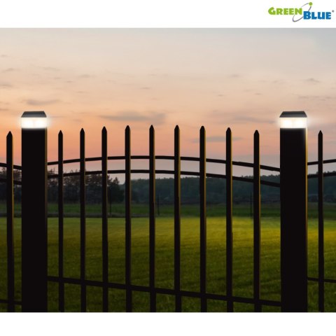 Lampa solarna LED na słupek GreenBlue, 60x60mm, daszek kopertowy, GB126 Lampa solarna LED na słupek GreenBlue, 60x60mm, daszek kopertowy, GB126