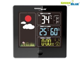 Stacja pogody bezprzewodowa z systemem DCF GreenBlue GB521B black