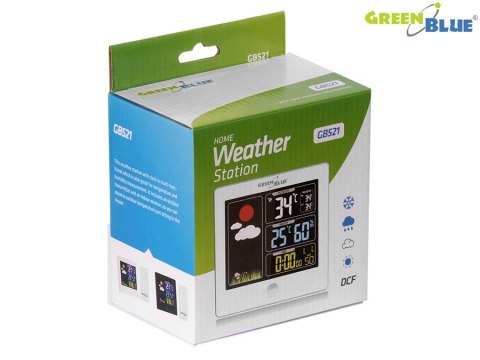 Stacja pogody bezprzewodowa z systemem DCF GreenBlue GB521B black Stacja pogody bezprzewodowa z systemem DCF GreenBlue GB521B black