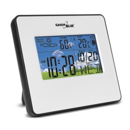 Stacja pogody zegar kalendarz fazy księżyca GreenBlue GB148W white