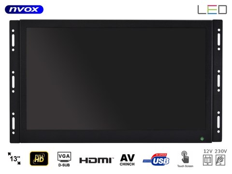 Monitor dotykowy ips open frame led 13cali full hd vga hdmi usb av 12v 230v Monitor dotykowy ips open frame led 13cali full hd vga hdmi usb av 12v 230v