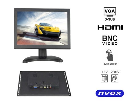 Monitor dotykowy open frame led 8cali vga hdmi av bnc 12v 230v Monitor dotykowy open frame led 8cali vga hdmi av bnc 12v 230v