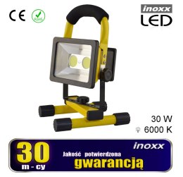 Naświetlacz przenośny led 30w 6000k aku/ 230v