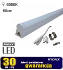 Świetlówka led liniowa t5 60cm 8w zimna 6000k lampa natynkowa zintegrowana z oprawą