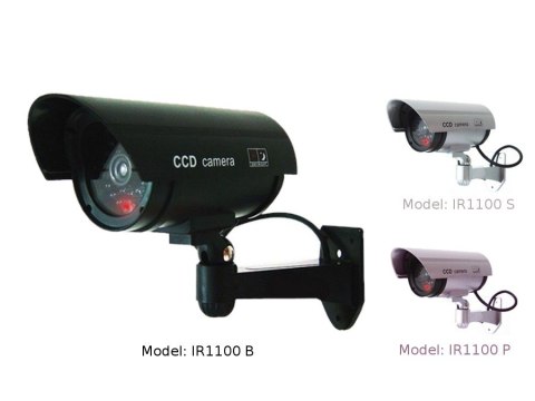 Atrapa kamery tubowej, diody IR LED, srebrna, IR1100S Atrapa kamery tubowej, diody IR LED, srebrna, IR1100S