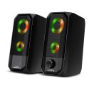 Głośniki komputerowe bluetooth 4.2, 3.5mm mini jack, USB 5v Audiocore AC845 czarne moc 10W - sterowanie dotykowe
