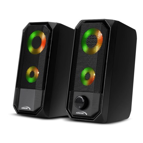 Głośniki komputerowe bluetooth 4.2, 3.5mm mini jack, USB 5v Audiocore AC845 czarne moc 10W - sterowanie dotykowe Głośniki komputerowe bluetooth 4.2, 3.5mm mini jack, USB 5v Audiocore AC845 czarne moc 10W - sterowanie dotykowe