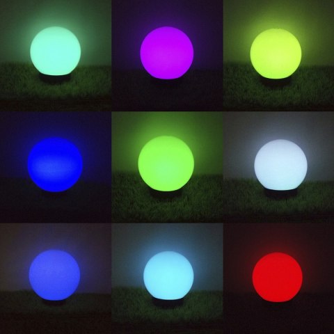 Solarna lampa wolnostojąca ogrodowa GB167 - kula 30x30x63cm, kolorowy LED Solarna lampa wolnostojąca ogrodowa GB167 - kula 30x30x63cm, kolorowy LED