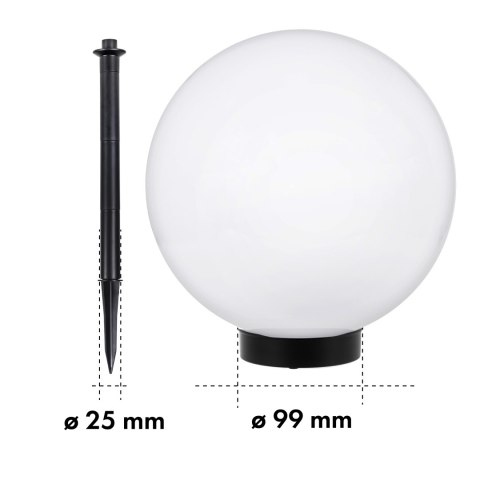 Solarna lampa wolnostojąca ogrodowa GreenBlue, kula 20x20x53cm, bialy LED, GB123 Solarna lampa wolnostojąca ogrodowa GreenBlue, kula 20x20x53cm, bialy LED, GB123