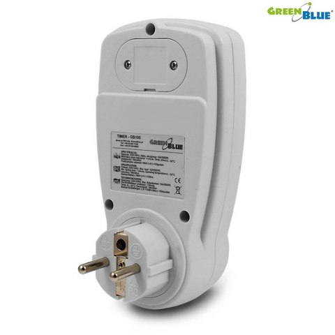 Włącznik czasowy - timer cyfrowy GreenBlue, 16 programów, max 240 programów, GB105 Włącznik czasowy - timer cyfrowy GreenBlue, 16 programów, max 240 programów, GB105