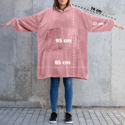 Bluzair Bluza Koc z Kapturem XXL Ciepła Różowy 4w1 Bluzair Bluza Koc z Kapturem XXL Ciepła Różowy 4w1