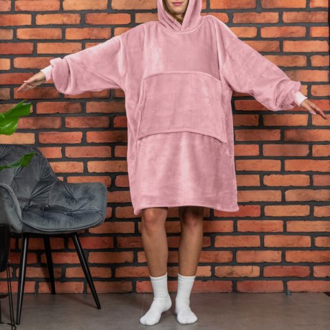 Bluzair Bluza Koc z Kapturem XXL Ciepła Różowy 4w1 Bluzair Bluza Koc z Kapturem XXL Ciepła Różowy 4w1