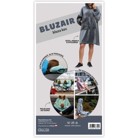 Bluzair Bluza Koc z Kapturem XXL Ciepła Różowy 4w1 Bluzair Bluza Koc z Kapturem XXL Ciepła Różowy 4w1