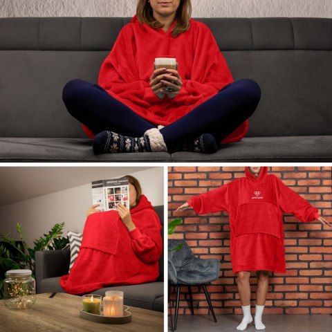 Bluzair SUPER MAMA - Bluza koc - Czerwony - prezent dla mamy - dzień mamy Bluzair SUPER MAMA - Bluza koc - Czerwony - prezent dla mamy - dzień mamy