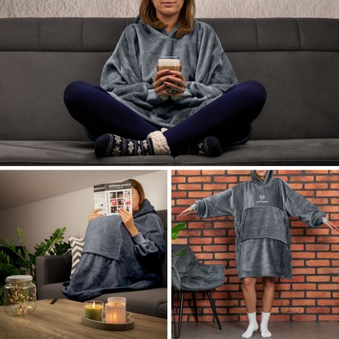 Bluzair SUPER MAMA - Bluza koc - Szary - prezent dla mamy - dzień mamy Bluzair SUPER MAMA - Bluza koc - Szary - prezent dla mamy - dzień mamy
