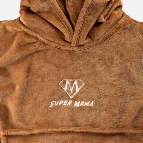 Bluzair SUPER MAMA - Bluza koc - Toffee - prezent dla mamy - dzień mamy Bluzair SUPER MAMA - Bluza koc - Toffee - prezent dla mamy - dzień mamy
