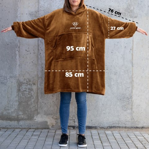 Bluzair SUPER MAMA - Bluza koc - Toffee - prezent dla mamy - dzień mamy Bluzair SUPER MAMA - Bluza koc - Toffee - prezent dla mamy - dzień mamy