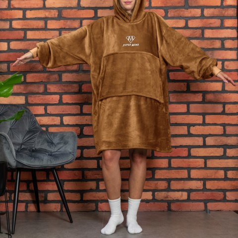 Bluzair SUPER MAMA - Bluza koc - Toffee - prezent dla mamy - dzień mamy Bluzair SUPER MAMA - Bluza koc - Toffee - prezent dla mamy - dzień mamy