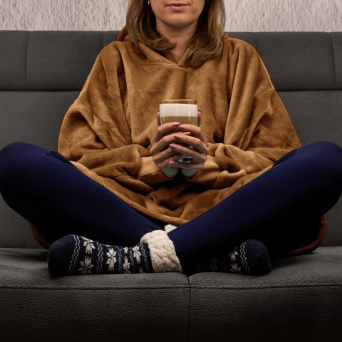 Bluzair SUPER MAMA - Bluza koc - Toffee - prezent dla mamy - dzień mamy Bluzair SUPER MAMA - Bluza koc - Toffee - prezent dla mamy - dzień mamy