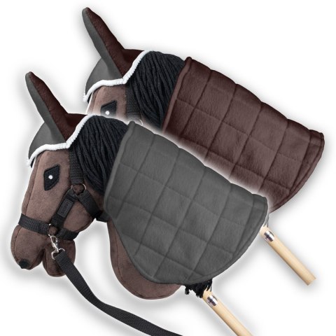 Derka dwustronna i nauszniki Skippi dla Hobby Horse - brązowa - szara Derka dwustronna i nauszniki Skippi dla Hobby Horse - brązowa - szara