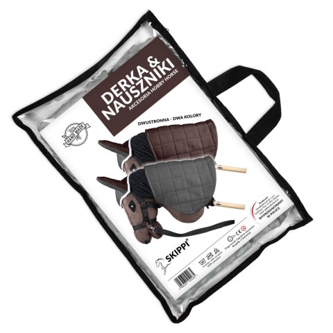 Derka dwustronna i nauszniki Skippi dla Hobby Horse - brązowa - szara Derka dwustronna i nauszniki Skippi dla Hobby Horse - brązowa - szara