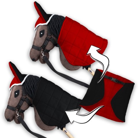 Derka dwustronna i nauszniki Skippi dla Hobby Horse - czerwony i czarny Derka dwustronna i nauszniki Skippi dla Hobby Horse - czerwony i czarny