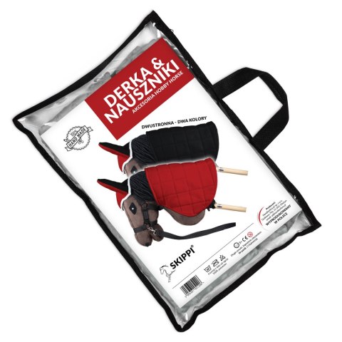 Derka dwustronna i nauszniki Skippi dla Hobby Horse - czerwony i czarny Derka dwustronna i nauszniki Skippi dla Hobby Horse - czerwony i czarny