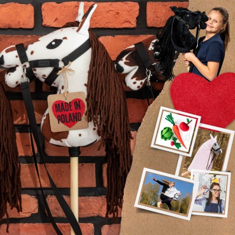 Hobby Horse Skippi A5 - w plamy - brązowe plamki - koń na kiju - kantar Hobby Horse Skippi A5 - w plamy - brązowe plamki - koń na kiju - kantar