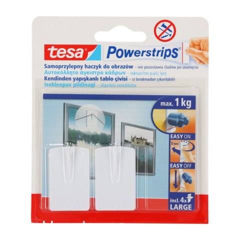 Haczyki samoprzylep.powerstrips 2 szt.do obrazów,białe Haczyki samoprzylep.powerstrips 2 szt.do obrazów,białe