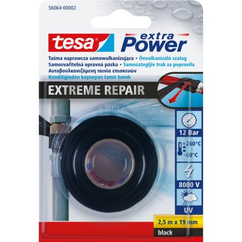 Taśma extreme samowulkanizująca silikonowa 2,5m:19mm, czarna Taśma extreme samowulkanizująca silikonowa 2,5m:19mm, czarna
