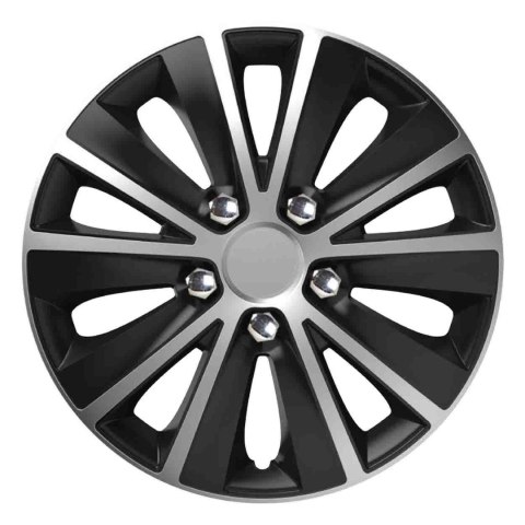 Kołpak samochodowy czarno srebrny ze śrubami chrom rapide nc 14" cali Kołpak samochodowy czarno srebrny ze śrubami chrom rapide nc 14" cali