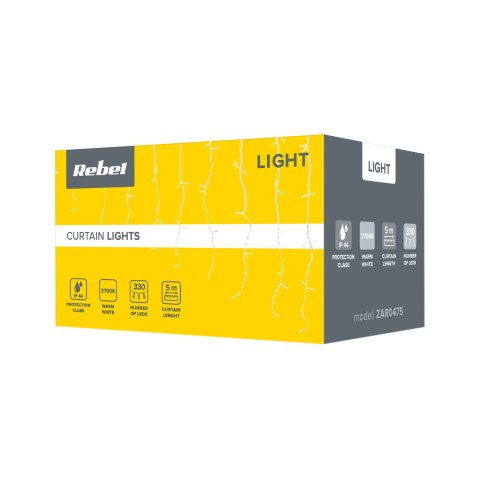 Kurtyna świetlna 5m (330LED), kolor ciepły biały, IP44 Kurtyna świetlna 5m (330LED), kolor ciepły biały, IP44