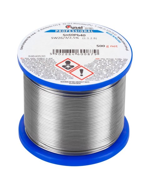 Cyna 2mm/500g Sn60Pb40 CYNEL Cyna 2mm/500g Sn60Pb40 CYNEL