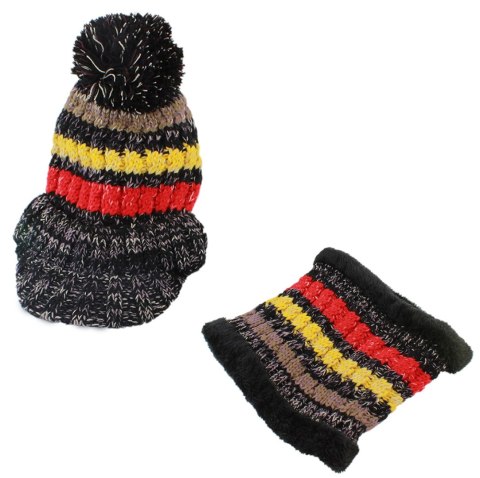 BQ52G Komplet damski czapka i szal black BQ52G Komplet damski czapka i szal black