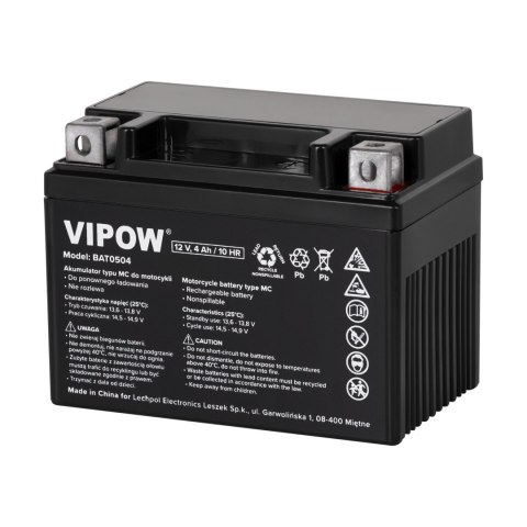 Akumulator VIPOW typ MC do motocykli 12V 4Ah Akumulator VIPOW typ MC do motocykli 12V 4Ah