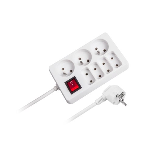 Przedłużacz sieciowy Rebel 7 gniazd z przełącznikiem , 3m (1,5mm) Przedłużacz sieciowy Rebel 7 gniazd z przełącznikiem , 3m (1,5mm)