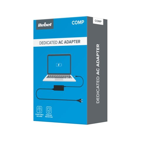 Zasilacz Rebel z kablem zasilającym do laptopa HP 90 W / 19 V / 4,62 A / 7,4x5,0x12 mm Zasilacz Rebel z kablem zasilającym do laptopa HP 90 W / 19 V / 4,62 A / 7,4x5,0x12 mm