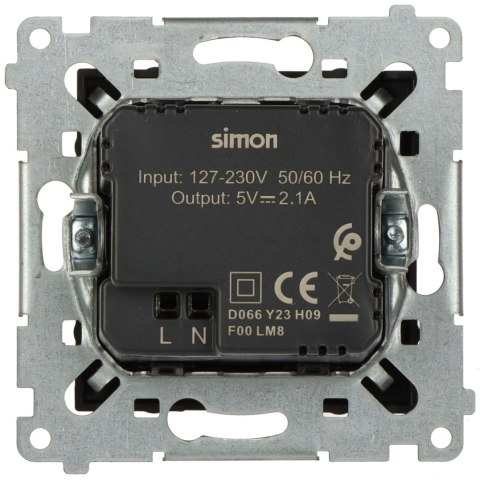 GNIAZDO ŁADOWANIA DC2USB.01/49-SIMON54 Premium 2 X 5 V DC / 2.1 A GNIAZDO ŁADOWANIA DC2USB.01/49-SIMON54 Premium 2 X 5 V DC / 2.1 A