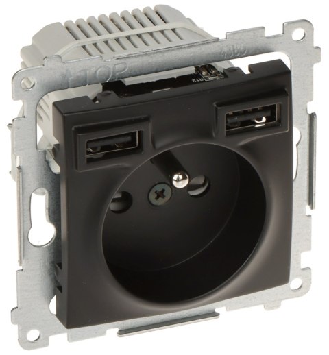 GNIAZDO POJEDYNCZE Z ZASILACZEM USB DGZ1ZUSB2AA.01/49-SIMON54 Premium 230 V 16 A GNIAZDO POJEDYNCZE Z ZASILACZEM USB DGZ1ZUSB2AA.01/49-SIMON54 Premium 230 V 16 A